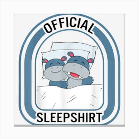 Sleep Official Hippopotamus Sleepyhead Sleeping Lover Couple Canvas Print