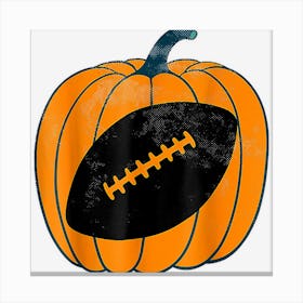 Football Pumpkin Carving Art Thanksgiving Fall Game Canvas Print