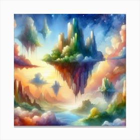 Islands In The Sky (In Watercolour) Style B Canvas Print