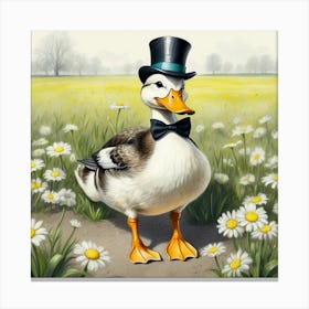 Duck In Top Hat 4 Canvas Print