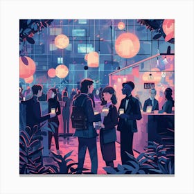 Nightlife Illustration Canvas Print