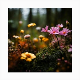 Flowers In The Forest Canvas Print