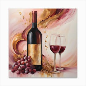 Wine And Grapes Canvas Print