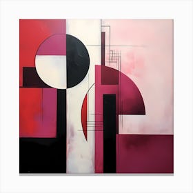 Crimson Elegance: Bauhaus Ballet in Red Hues Canvas Print