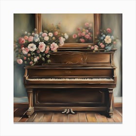 Piano And Roses Canvas Print
