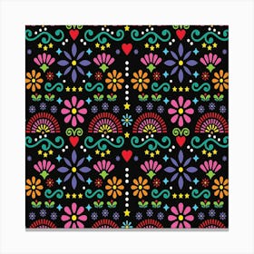 Mexican Floral Pattern Canvas Print