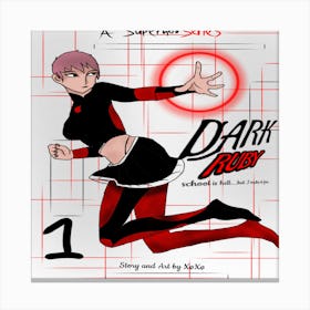 Dark Ruby action manga cover Canvas Print