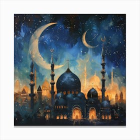 Muslim Mosque At Night 1 Canvas Print