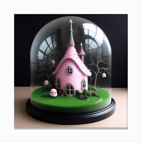 Fairy House Under A Glass Dome Canvas Print