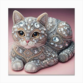 Cat With Diamonds 2 Canvas Print