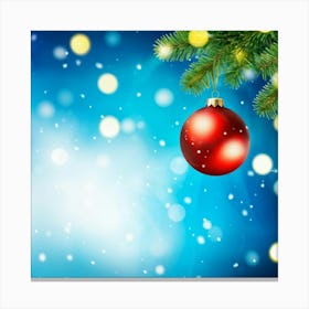 Christmas Tree Ball Background Holiday Merry Celebration Pine Ornament Glow Happy Design (13) Canvas Print