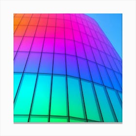 Rainbow Colored Glass Building Canvas Print