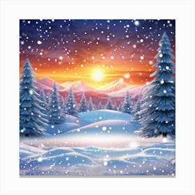 A Captivating Digital Render Of A Snowy Winter Banner Twinkling Magic Snowflakes Flirting With The (6) Canvas Print