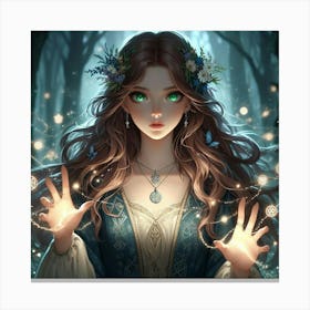 Fairy Girl In The Forest 7 Canvas Print
