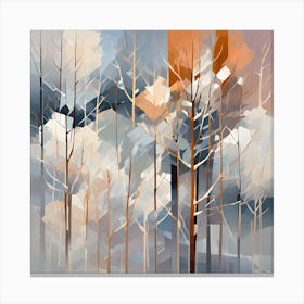 Minimal Bare Trees, Contemporary art, Home and office decor, 1329 Canvas Print