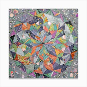Firefly Beautiful Modern Intricate Floral Yin And Yang Mosaic Mandala Pattern In Gray, And Vibrant T (4) Canvas Print