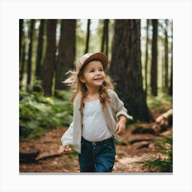 Little Girl In The Forest 2 Canvas Print