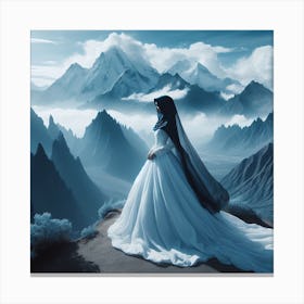 Bride In The Mountains Canvas Print