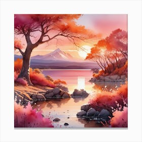 Sunset In The Mountains Canvas Print