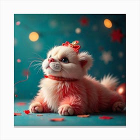 New Year Kitten Canvas Print