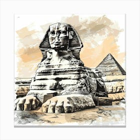 A Sphinx In Giza Hand Drawn Sketch Illustration 1719991311 2 Canvas Print