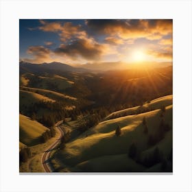 Sunset In The Mountains Canvas Print