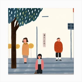 Tokyo Scene, Tiny People And Illustration 5 Canvas Print