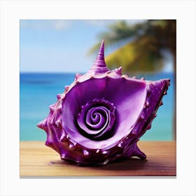 Purple Sea Shell Canvas Print