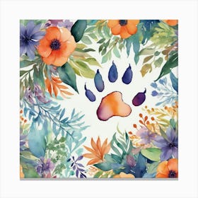 Watercolor Paw Print Canvas Print