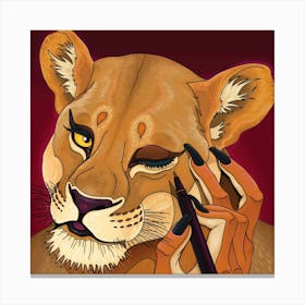 Lion Makeup Canvas Print