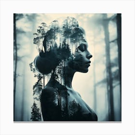 Woman In The Forest Canvas Print