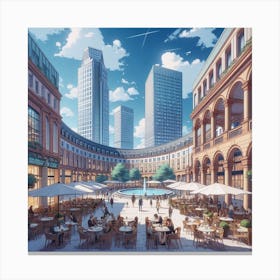 The City Square Piazza Canvas Print