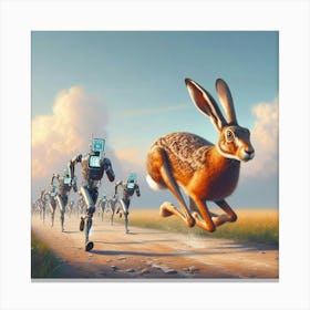 Brown Hare Out Running The Drones 2 Canvas Print