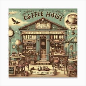 Vintage Coffee House Canvas Print