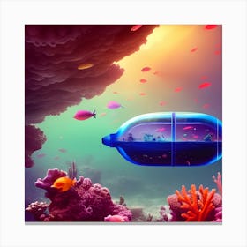 Underwater Ship - Underwater Stock Videos & Royalty-Free Footage Canvas Print