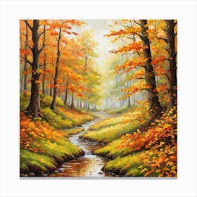 Forest In Autumn In Minimalist Style Square Composition 315 Canvas Print