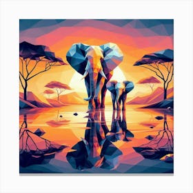 The Wind and Rain Dancers Elephants Canvas Print