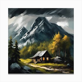 Cabin In The Mountains 1 Canvas Print