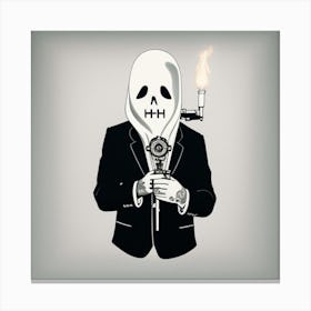 Skeleton In A Suit Canvas Print