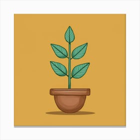 Illustration Of Growing Plant In The Style Of Pi Canvas Print