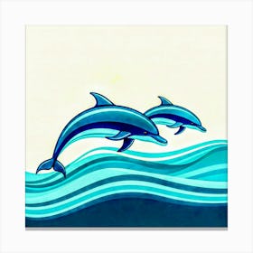 Dolphins In The Sea 1 Canvas Print