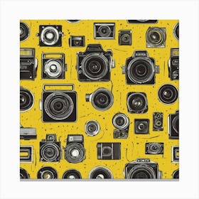 Vintage Camera Pattern Canvas Print