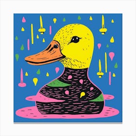 Geometric Colourful Duckling Pattern 5 Canvas Print