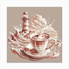 Coffee And Lighthouse Canvas Print