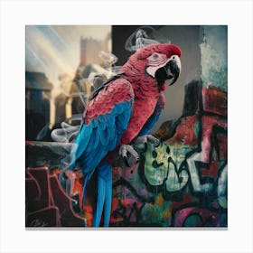 Parrot Smoking Canvas Print