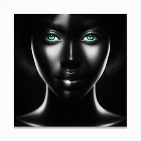 Black Woman With Green Eyes 7 Canvas Print