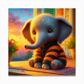 Cute Elephant 3 Canvas Print