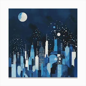 Cityscape At Night 11 Canvas Print