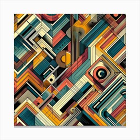 A Kaleidoscope Of Abstract Geometric Patterns, Reminiscent Of 1960s Op Art Canvas Print