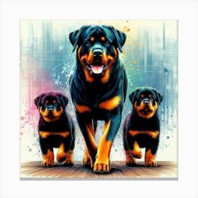 Rottweiler Puppies Canvas Print